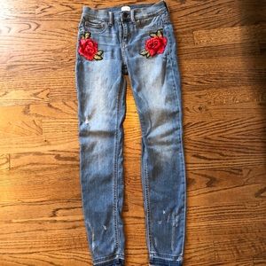 Embroided skinny leggings size 5